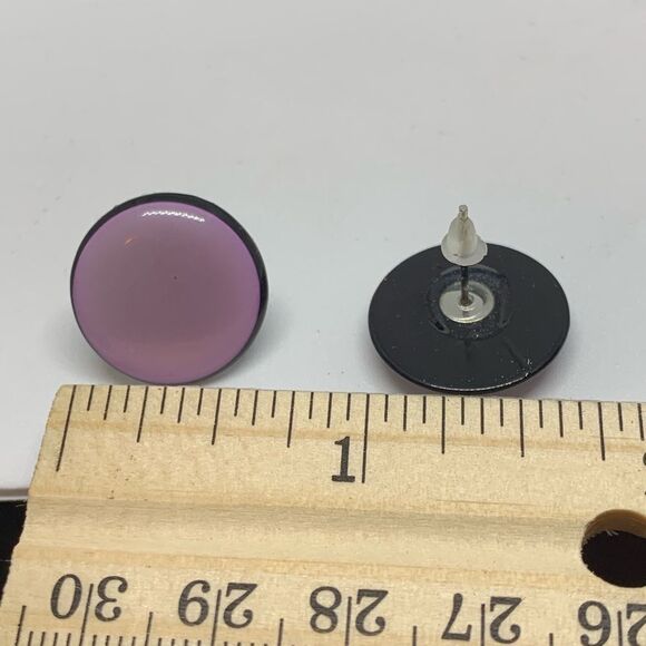 (P1) Retro Purple Dot Earrings - Picture 3 of 4